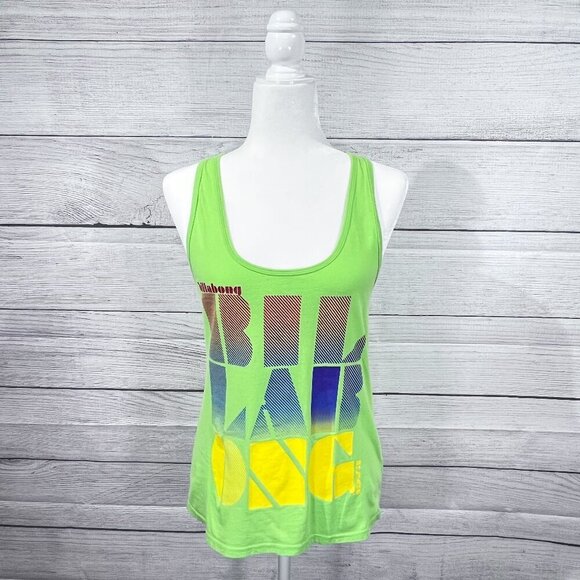 Billabong Graphic Tank Top | Bright Green | Medium | 100% Cotton | Y2K | Beachy - Picture 1 of 10